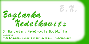 boglarka nedelkovits business card